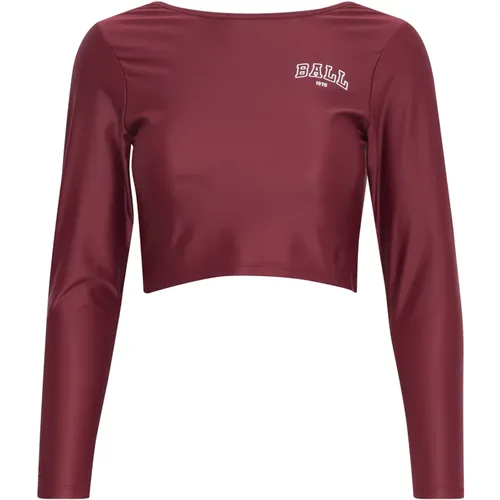 Stylischer Sport-Sweatshirt Bordeaux , Damen, Größe: XS - Ball - Modalova