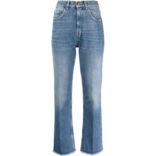 Ausgebleichte Cropped Jeans mit Nietenverzierung , Damen, Größe: W25 - Golden Goose - Modalova