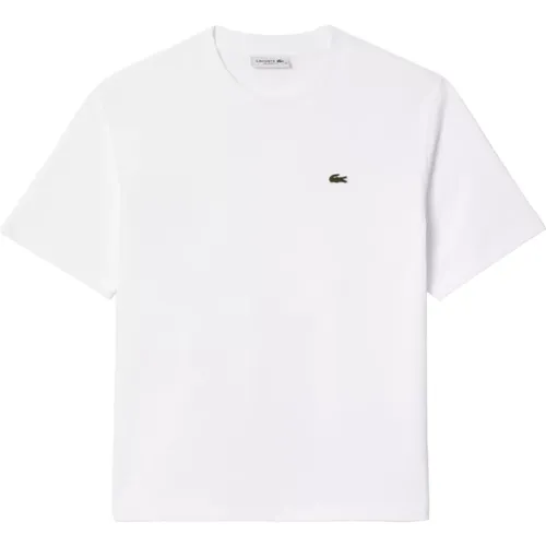 Soft Jersey T-shirt with Ribbed Collar , female, Sizes: S - Lacoste - Modalova