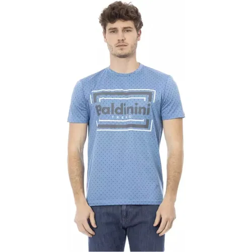 Herren Trendiges Blaues Baumwoll-T-Shirt , Herren, Größe: L - Baldinini - Modalova