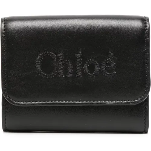 Sense tri-fold small wallet , female, Sizes: ONE SIZE - Chloé - Modalova