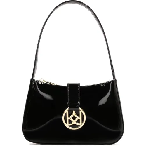 Minimalistische schwarze Monogramm-Handtasche - Kazar - Modalova