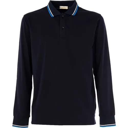 Langarm Herren Polo Shirt , Herren, Größe: M - CASHMERE COMPANY - Modalova