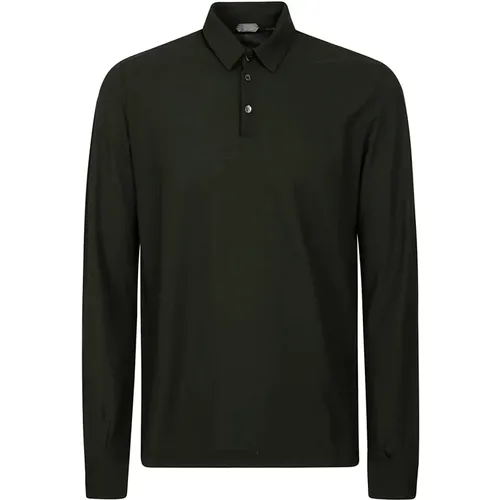 Long Sleeve Cotton Polo Shirt , male, Sizes: 2XL, S, 3XL - Zanone - Modalova