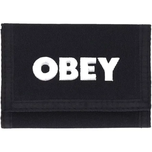 Bold Logo Trifold Wallet , male, Sizes: ONE SIZE - Obey - Modalova