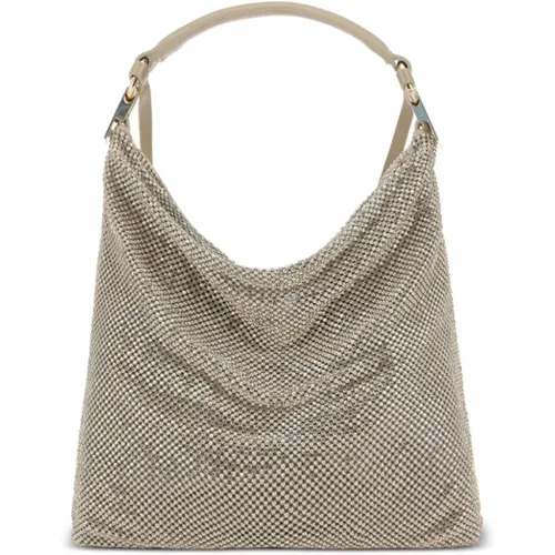 Rhinestone Embellished Shoulder Bag Powder , female, Sizes: ONE SIZE - Benedetta Bruzziches - Modalova