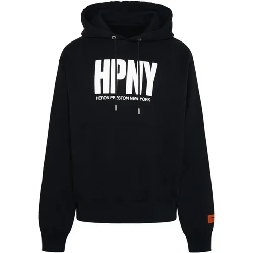 Cotton Hoodie with Logo Patch , male, Sizes: M - Heron Preston - Modalova