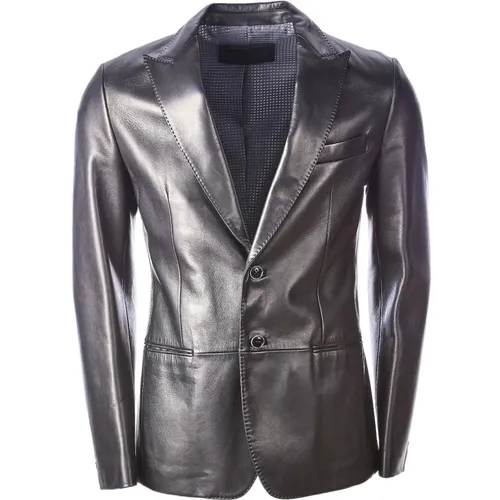 Leather Blazer Jacket for Men , male, Sizes: M, S, 2XL, XL - Dolce & Gabbana - Modalova