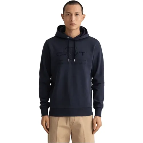 Tonal Shield Kapuzenpullover , Herren, Größe: M - Gant - Modalova