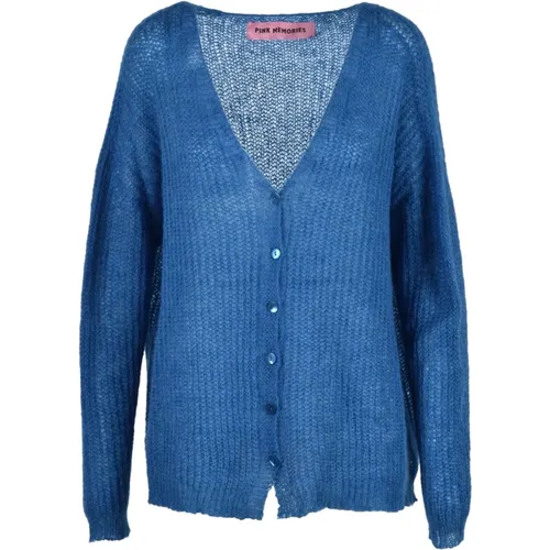 Weicher Mohair-Mix Cardigan , Damen, Größe: 2XS - Pink Memories - Modalova