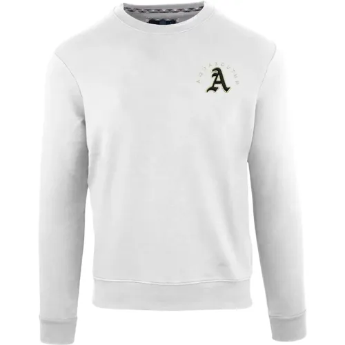 Baumwoll-Sweatshirt Langarm Rundhalsausschnitt , Herren, Größe: S - Aquascutum - Modalova