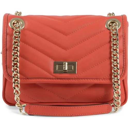 Coral Leather Handbag , female, Sizes: ONE SIZE - 19v69 Italia - Modalova