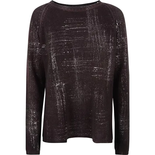 Laminated Cashmere Sweater with Bar Collar , female, Sizes: M - Avant Toi - Modalova