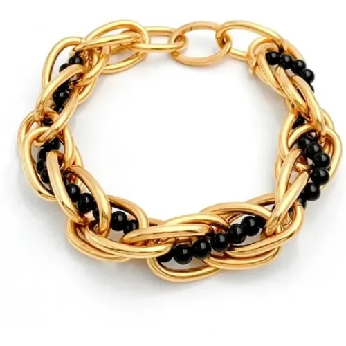 Vergoldete Onyx Choker Halskette , Damen, Größe: ONE Size - Perrine Taverniti - Modalova