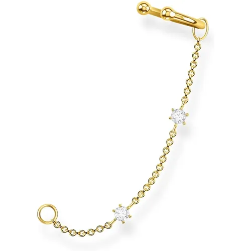 Einzel Ohrklemme weiße Steine gold Ec0021-414-14 - Thomas Sabo - Modalova