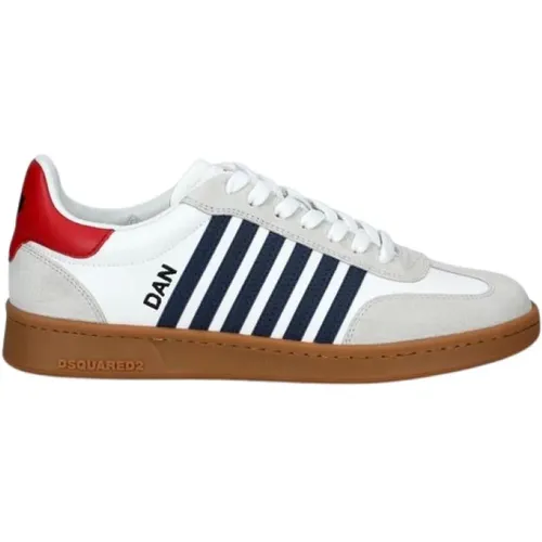 Blau Rot Low Top Sneakers , Herren, Größe: 45 EU - Dsquared2 - Modalova