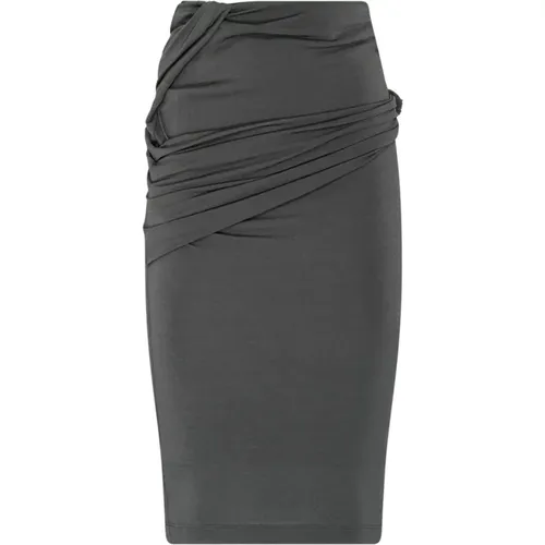 Grey Crepe Draped Midi Skirt , female, Sizes: 2XS, XS - Givenchy - Modalova