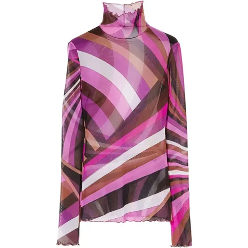 Fuchsia T-Shirts und Polos,Stilvolle Pullover für Frauen - EMILIO PUCCI - Modalova