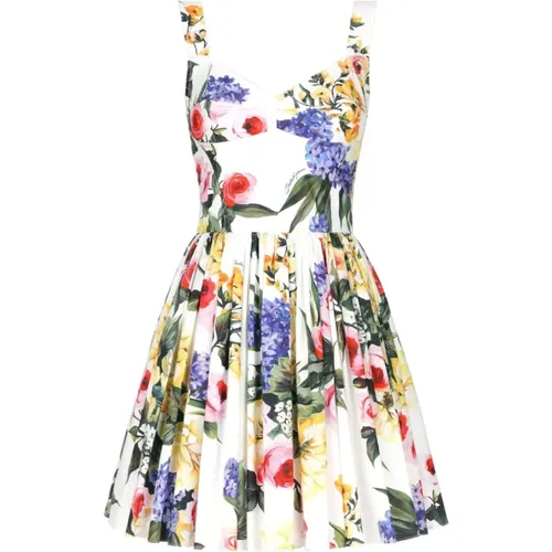 Floral Print Bustier Dress , female, Sizes: S - Dolce & Gabbana - Modalova