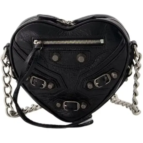 Schwarze Leder Mini Tasche mit Herz - Balenciaga - Modalova