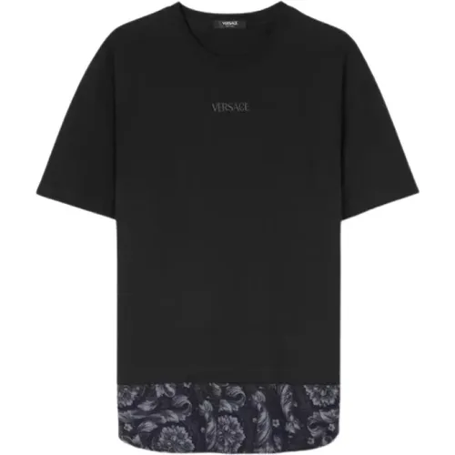 Schwarze T-Shirts und Polos , Herren, Größe: XL - Versace - Modalova
