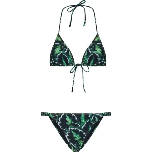 Grüner Bikini mit Blattmuster , Damen, Größe: M - Reina Olga - Modalova