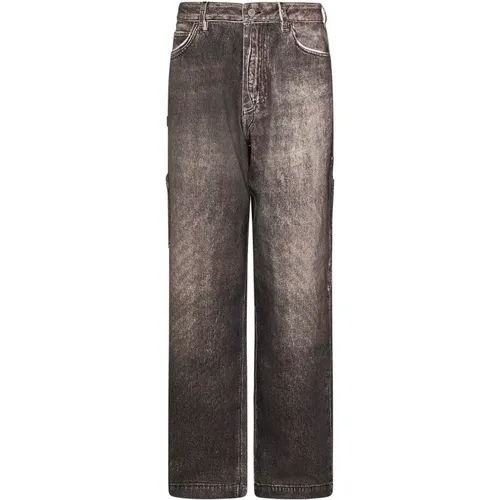 Grey Cargo Jeans Loose Fit , male, Sizes: W30, W32 - Emporio Armani - Modalova