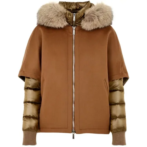 Removable Inner Jacket with Fox Fur Hood , female, Sizes: S, XS, 2XS - Moorer - Modalova