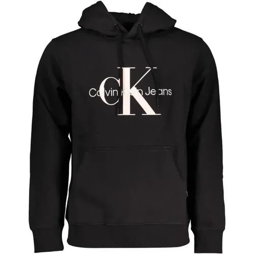 Schwarzer Hoodie mit Druck , Herren, Größe: 2XL - Calvin Klein - Modalova