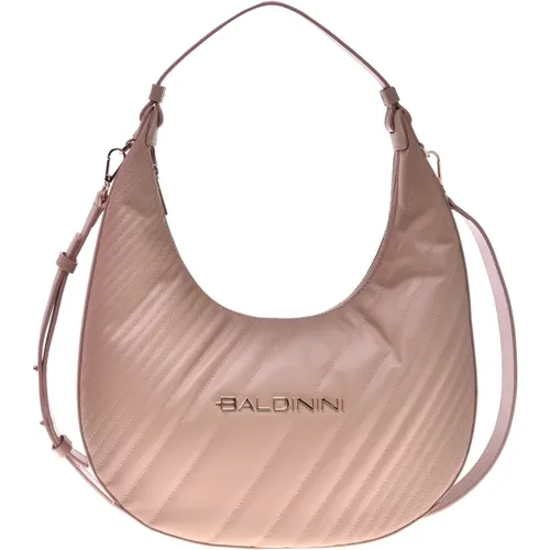 Hobo bag in nude perforated leather , female, Sizes: ONE SIZE - Baldinini - Modalova