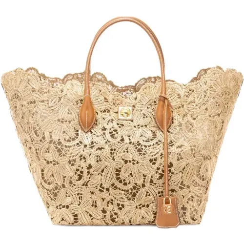Lace Rafia Shopping Bag , female, Sizes: ONE SIZE - Ermanno Scervino - Modalova