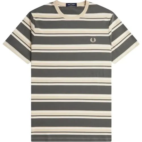 Men's Stripe T-shirt Casual Style , male, Sizes: M, L - Fred Perry - Modalova