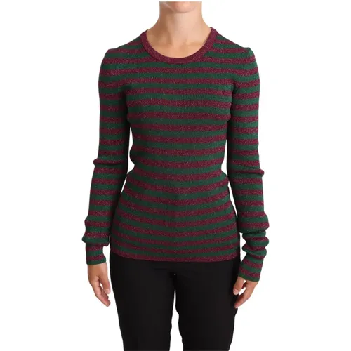 Colorful Striped Crew Neck Sweater , female, Sizes: S, XS - Dolce & Gabbana - Modalova