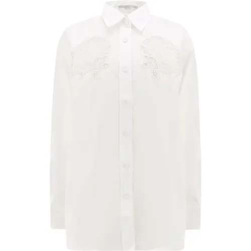 Regenerative Cotton Shirt with Embroidered Inserts , female, Sizes: M, S, XS - Stella Mccartney - Modalova
