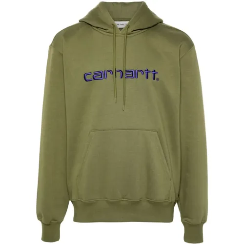 Grüner Pullover mit Kapuze und Logo , Herren, Größe: M - Carhartt WIP - Modalova