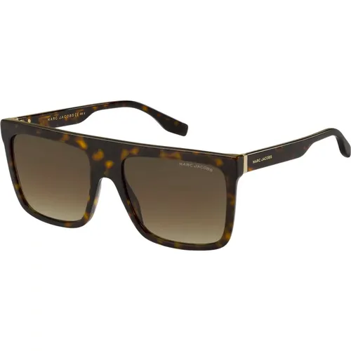 Dunkel Havana/Braun Getönte Sonnenbrille , Herren, Größe: 57 MM - Marc Jacobs - Modalova