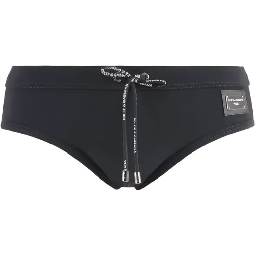 Elastische Badehose mit Kordelzug , Herren, Größe: S - Dolce & Gabbana - Modalova