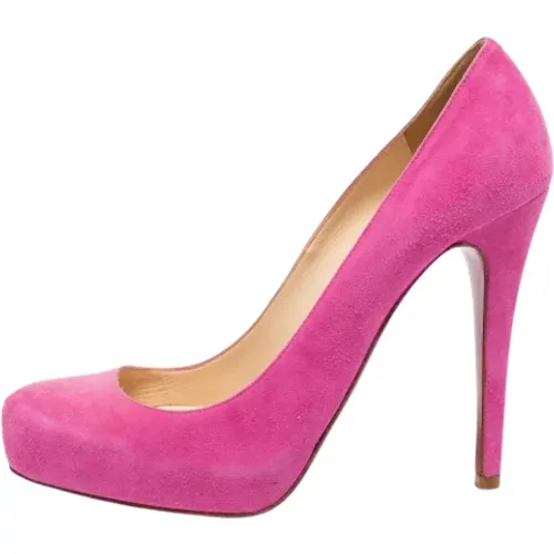 Pre-owned Suede heels , female, Sizes: 5 1/2 UK - Christian Louboutin Pre-owned - Modalova