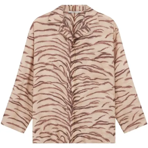 Tiger Print Silk Shirt , female, Sizes: XS, 2XS, S - Stella Mccartney - Modalova