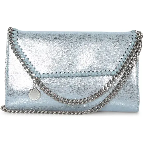 Blaue Mini Crossbody-Tasche,Blaue Metallic Kettenschultertasche - Stella Mccartney - Modalova