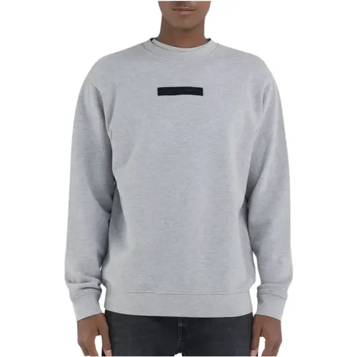 Grau Melange Sweatshirt Stilvolles Modell , Herren, Größe: M - Replay - Modalova