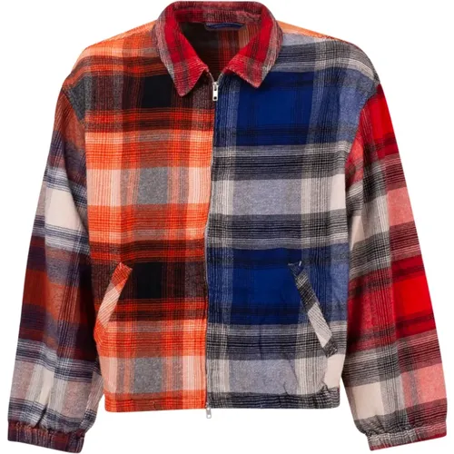 Multicolored Ombre Plaid Blouson Jacket , male, Sizes: L - Noma t.d. - Modalova
