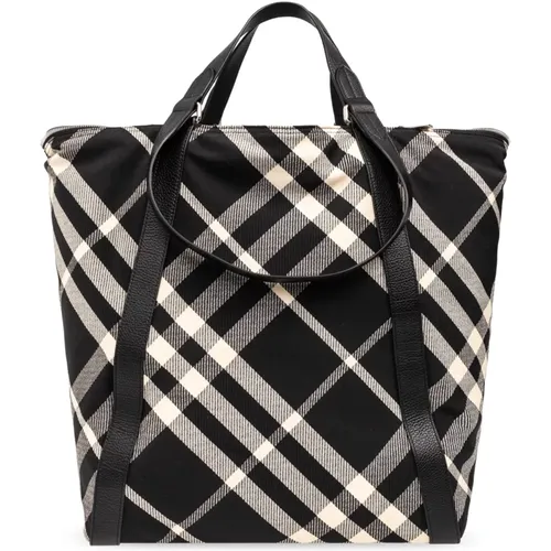 Checked shopper bag , male, Sizes: ONE SIZE - Burberry - Modalova