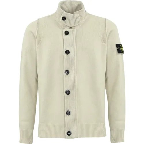 Wool Cardigan Zip Sweater , male, Sizes: L - Stone Island - Modalova