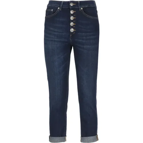 Blaue Baumwolljeans mit Juwelknöpfen - Dondup - Modalova