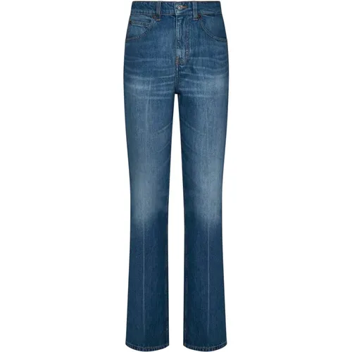 Blaue High-Waisted Relaxed-Leg Jeans - Victoria Beckham - Modalova