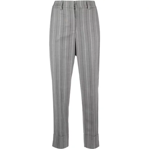 Striped slim-fit trousers , female, Sizes: M - PESERICO - Modalova