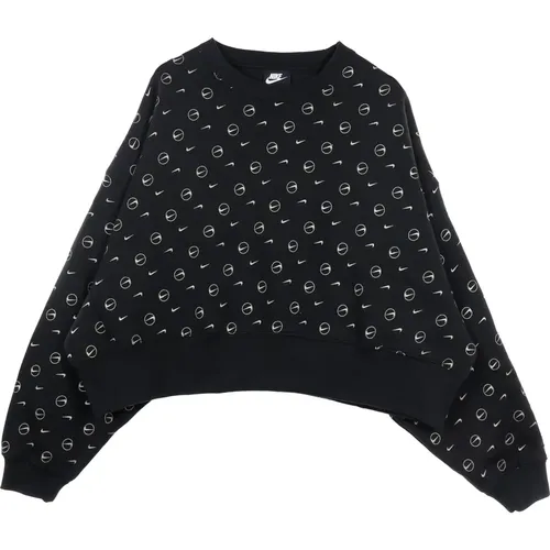 Allover Print Crewneck Sweatshirt /Gold , female, Sizes: L - Nike - Modalova