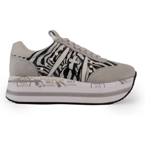 Sneakers mit Zebra-Print aus Leder , Damen, Größe: 35 EU - Premiata - Modalova