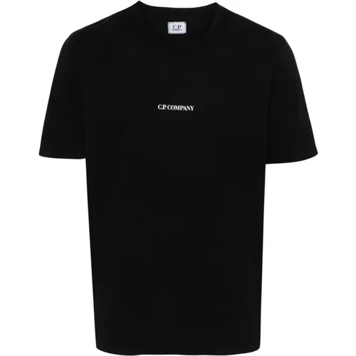 Bedrucktes Logo Rundhals T-Shirt , Herren, Größe: XL - C.P. Company - Modalova